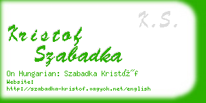 kristof szabadka business card